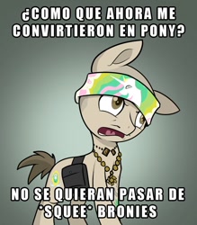 Size: 842x960 | Tagged: safe, artist:thenecrobalam, derpibooru import, cholo, ponified, spanish