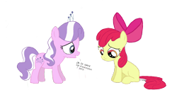 Size: 1360x692 | Tagged: safe, artist:chibi95, apple bloom, diamond tiara, pony, diamondbloom, female, filly, lesbian, shipping