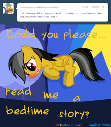 Size: 1280x1459 | Tagged: safe, artist:drumblastingquilava, derpibooru import, daring do, ask, askdashanddo, bed, sick, thermometer, tumblr