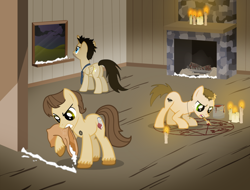 Size: 900x685 | Tagged: safe, artist:glamourkat, castiel, dean winchester, ponified, sam winchester, supernatural