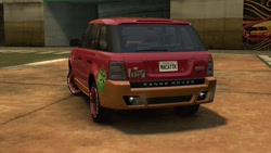 Size: 1280x720 | Tagged: safe, derpibooru import, big macintosh, human, american football, barely pony related, car, endzone, game screencap, land rover, land rover range rover sport, midnight club, midnight club: la, ponycar, scroll, stadium, suv, video game