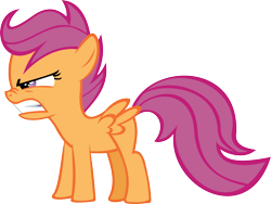 Size: 2000x1503 | Tagged: safe, artist:kuren247, derpibooru import, scootaloo, angry, simple background, transparent background, vector