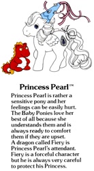 Size: 550x1000 | Tagged: safe, derpibooru import, princess tiffany, dragon, g1, fiery, g1 backstory, my little pony fact file, official