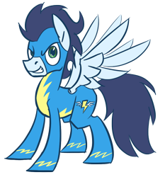 Size: 816x876 | Tagged: safe, artist:derkrazykraut, derpibooru import, soarin', solo, wonderbolts uniform