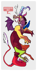 Size: 533x1024 | Tagged: safe, artist:verticalart, discord, draconequus, horn, male, solo