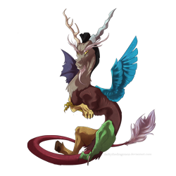 Size: 1000x1000 | Tagged: safe, artist:darkythedragoness, discord, draconequus, horn, male, solo