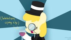 Size: 1280x720 | Tagged: safe, artist:dtcx97, derpibooru import, oc, oc only, oc:summerset, classy, clothes, hat, monocle, post-crusade, scootaleukemia, solo, suit, top hat, wine glass