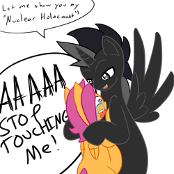 Size: 1280x1280 | Tagged: safe, derpibooru import, scootaloo, oc, alicorn, pony, alicorn oc, ask pregnant scootaloo, do not want, pregnant, pregnant scootaloo, shadow morph, shipping denied, teen pregnancy