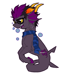 Size: 583x638 | Tagged: safe, artist:azzly, merpony, eridan ampora, homestuck, ponified