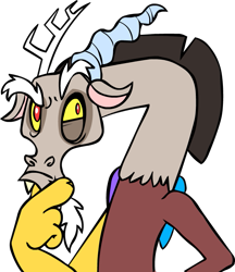 Size: 683x792 | Tagged: safe, artist:blimpslap, discord, draconequus, horn, male, solo