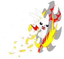 Size: 1024x941 | Tagged: safe, artist:mdsk-rb, derpibooru import, angel bunny, fire, hell yeah!, sawblade