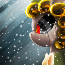 Size: 1000x1000 | Tagged: safe, artist:mephilez, derpibooru import, oc, oc only, robot, snow, snowfall