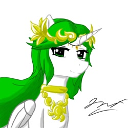 Size: 900x900 | Tagged: safe, artist:graypelt, alicorn, pony, kid icarus, kid icarus: uprising, palutena, ponified