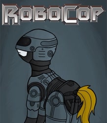 Size: 360x413 | Tagged: safe, artist:rydelfox, ponified, robocop, simple background, text