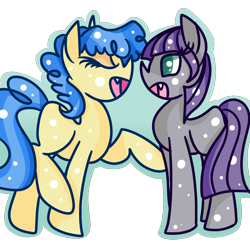 Size: 1200x1200 | Tagged: safe, artist:sugaropolis, maud pie, sapphire shores, crack shipping, female, lesbian, maudshores, shipping