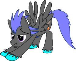 Size: 443x360 | Tagged: safe, artist:zarelthewinddragon, derpibooru import, oc, oc only, pegasus, pony, iwtcird, luciantheblaze, male, meme, silly, solo, stallion, stretching