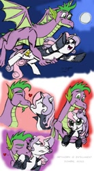 Size: 634x1152 | Tagged: safe, artist:intelligent-zombie, derpibooru import, spike, sweetie belle, dragon, older, shipping, spikebelle