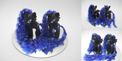 Size: 2400x1200 | Tagged: safe, artist:tiellanicole, derpibooru import, nightmare moon, brushable, custom, irl, photo, toy