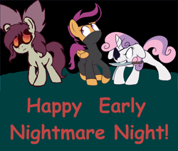 Size: 900x762 | Tagged: safe, artist:blankapplebloom, derpibooru import, apple bloom, scootaloo, sweetie belle, blanked apple bloom, blanked applebloom, nightmare night, ninja, pirate