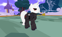 Size: 1680x1000 | Tagged: safe, derpibooru import, oc, oc only, oc:appletart longshot, pony, unicorn, fallout equestria, albino, appletart, female, mare, power-armour, second life, steel ranger, this machine