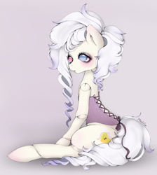 Size: 808x900 | Tagged: safe, artist:maxiria, derpibooru import, oc, oc only, earth pony, pony, clothes, corset, doll, heterochromia