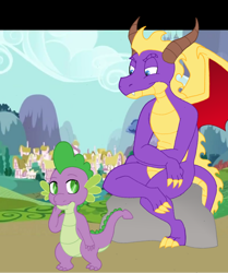 Size: 534x640 | Tagged: safe, artist:kaylathedragoness, spike, anthro, crossover, spyro the dragon, style emulation