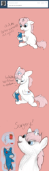 Size: 650x2250 | Tagged: safe, artist:shamrock, nurse redheart, ask, ask nurse redheart, comic, filly, magic, plushie, solo, surgery, thread, toy, tumblr, younger