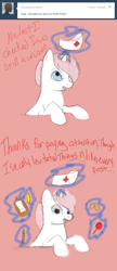 Size: 650x1500 | Tagged: safe, artist:shamrock, nurse redheart, ask, ask nurse redheart, comic, magic, solo, tumblr