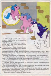 Size: 575x851 | Tagged: safe, derpibooru import, baby firefly, firefly, glory, pegasus, pony, unicorn, comic:my little pony (g1), g1, baby ponies, female, filly, magic mirror, mare, official, official comic, origin story, pony reproduction, text, the enchanted mirror, wat