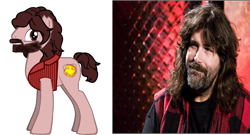 Size: 800x431 | Tagged: safe, derpibooru import, human, pony creator, irl, mick foley, photo, ponified, wwe