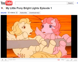 Size: 652x521 | Tagged: safe, heart throb, lofty, pegasus, pony, g1, my little pony 'n friends, animation error, duo, female, youtube