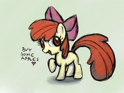 Size: 1024x768 | Tagged: safe, artist:dream-star-slash, derpibooru import, apple bloom, buy some apples, solo