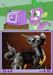 Size: 563x802 | Tagged: safe, derpibooru import, spike, dracony, dragon, hybrid, kirin, longma, pony, exploitable meme, meme, tv meme