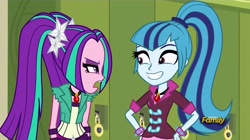 Size: 1280x718 | Tagged: safe, screencap, aria blaze, sonata dusk, equestria girls, rainbow rocks