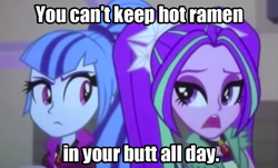 Size: 877x531 | Tagged: safe, aria blaze, sonata dusk, equestria girls, rainbow rocks, best friend aria, image macro, meme, two best friends play