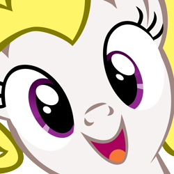 Size: 5000x5000 | Tagged: safe, artist:drpancakees, derpibooru import, surprise, pegasus, pony, g1, absurd resolution, close-up, face, female, g1 to g4, generation leap, hi anon, looking at you, mare, open mouth, open smile, smiling, smiling at you, solo