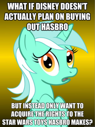 Size: 626x833 | Tagged: safe, derpibooru import, lyra heartstrings, pony, unicorn, disney, female, green coat, horn, image macro, mare, two toned mane