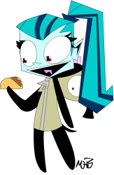 Size: 573x881 | Tagged: safe, artist:mushroomcookiebear, sonata dusk, equestria girls, food, gir, invader zim, solo, sonataco, taco