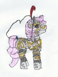 Size: 613x803 | Tagged: safe, artist:zeldatheswordsman, rosedust, flutter pony, g1, armor