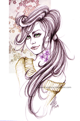 Size: 530x800 | Tagged: safe, artist:anathema-creature, cheerilee, human, bust, clothes, female, humanized, looking at you, ponytail, solo, sweater, tattoo