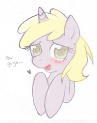 Size: 1009x1274 | Tagged: safe, dinky hooves, blushing, cute, daaaaaaaaaaaw, filly, foal