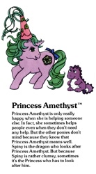 Size: 550x1000 | Tagged: safe, princess sparkle, dragon, g1, g1 backstory, my little pony fact file, official, spiny