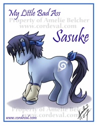 Size: 600x776 | Tagged: safe, artist:amelie-ami-chan, g3, naruto, ponified, solo, uchiha sasuke