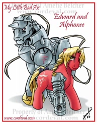 Size: 600x776 | Tagged: safe, artist:amelie-ami-chan, alphonse elric, edward elric, fullmetal alchemist, ponified