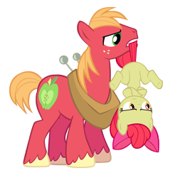 Size: 4484x4565 | Tagged: safe, derpibooru import, apple bloom, big macintosh, earth pony, pony, the super speedy cider squeezy 6000, absurd resolution, male, simple background, stallion, transparent background, vector