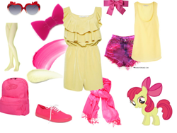 Size: 612x460 | Tagged: safe, derpibooru import, screencap, apple bloom, earth pony, apple bloom's bow, female, filly, hair bow, outfit, red mane, yellow coat