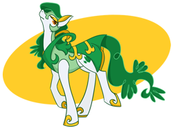 Size: 558x413 | Tagged: safe, artist:otakugal15, derpibooru import, plant pony, pony, pokémon, ponified, ponymon, serperior, simple background, solo, transparent background