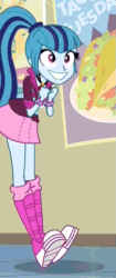 Size: 363x866 | Tagged: safe, screencap, sonata dusk, equestria girls, rainbow rocks, animated, cropped, cute, dancing, eager face, excited, faic, grin, happy, irrational exuberance, reversed, smiling, solo, sonatabetes, stomping, taco tuesday, when she smiles, wide eyes