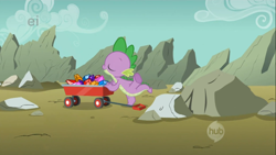 Size: 1280x720 | Tagged: safe, derpibooru import, screencap, spike, dragon, a dog and pony show, out of context