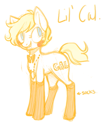 Size: 451x535 | Tagged: safe, derpibooru import, clothes, homestuck, lil' cal, ponified, socks